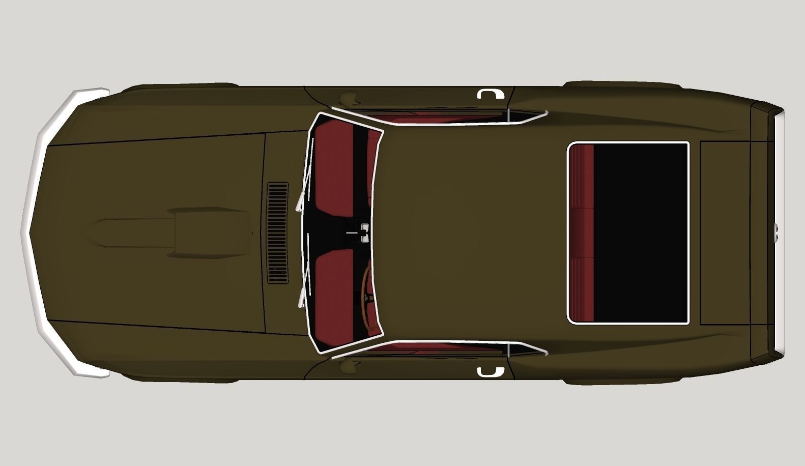Mustang 1970 High Poly and Low Poly 3D model_48