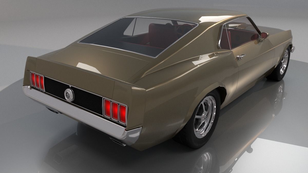 Mustang 1970 High Poly and Low Poly 3D model_33