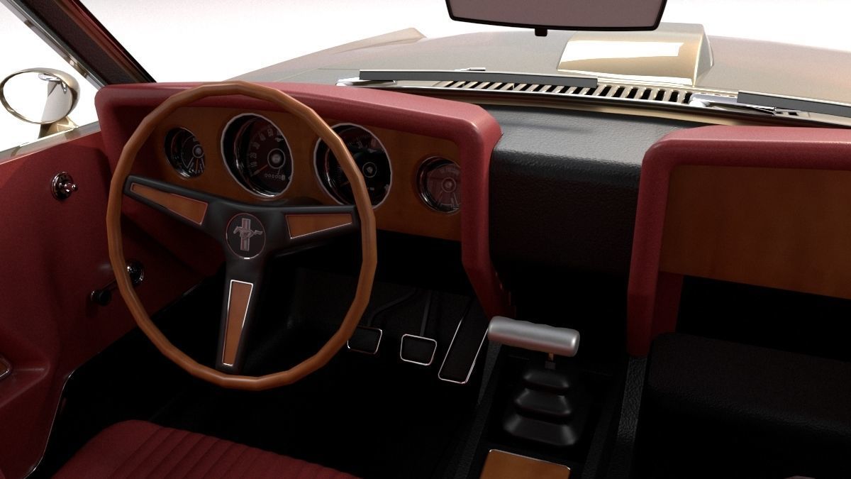 Mustang 1970 High Poly and Low Poly 3D model_38