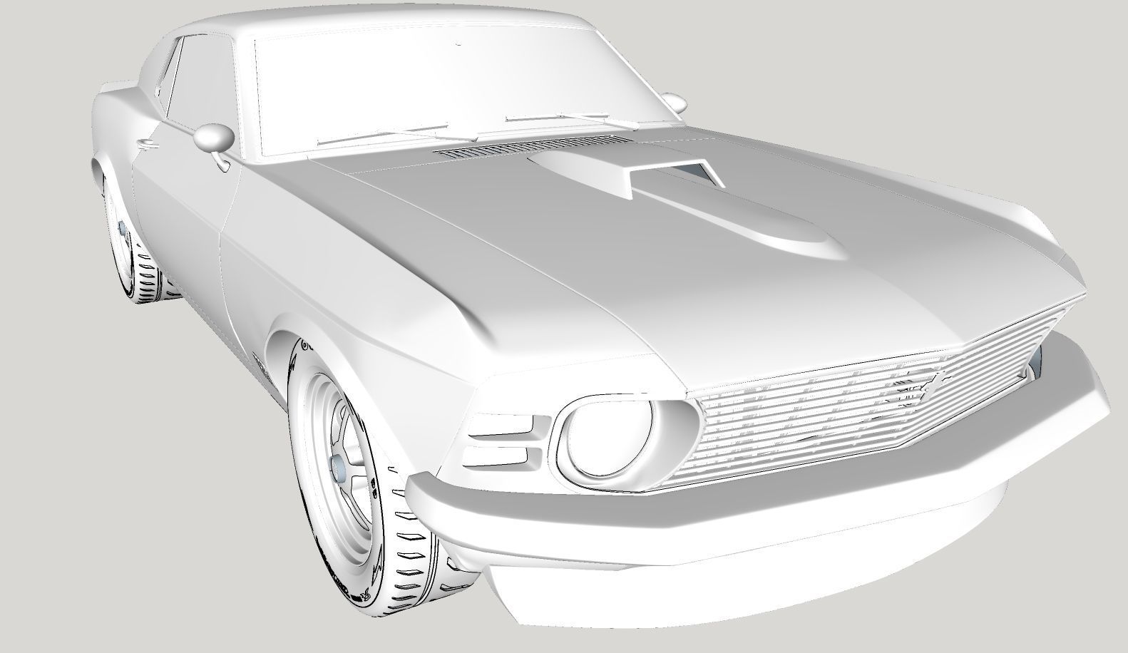 Mustang 1970 High Poly and Low Poly 3D model_23