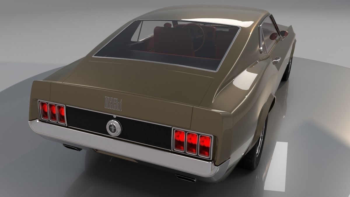Mustang 1970 High Poly and Low Poly 3D model_1