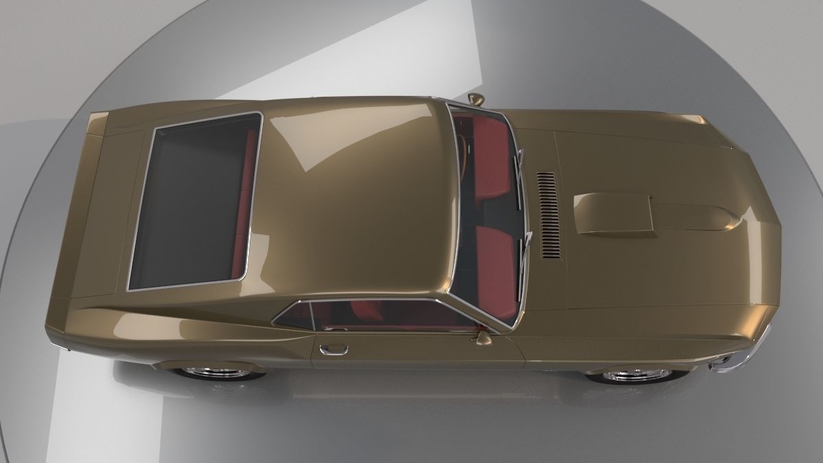 Mustang 1970 High Poly and Low Poly 3D model_12