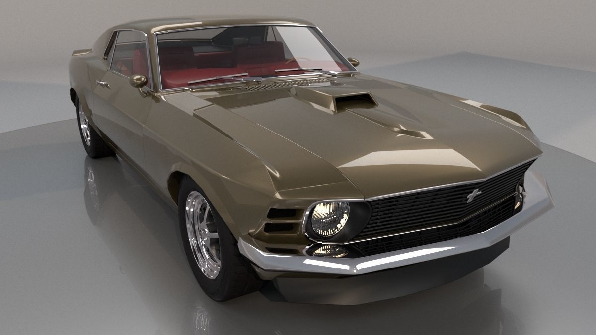 Mustang 1970 High Poly and Low Poly 3D model_32