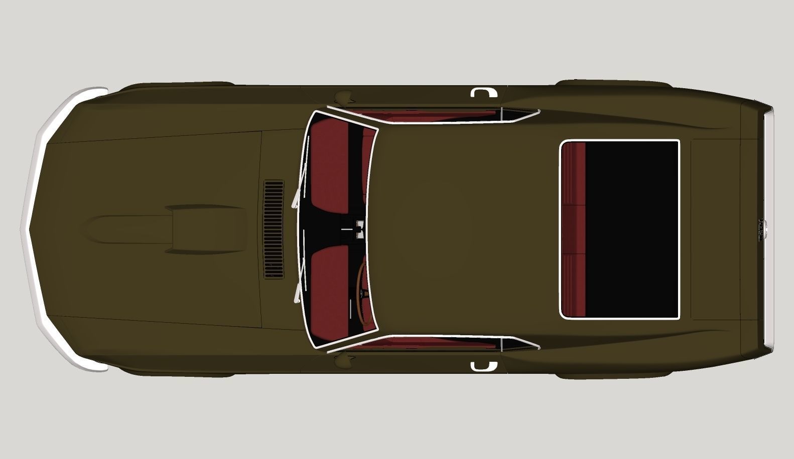 Mustang 1970 High Poly and Low Poly 3D model_29