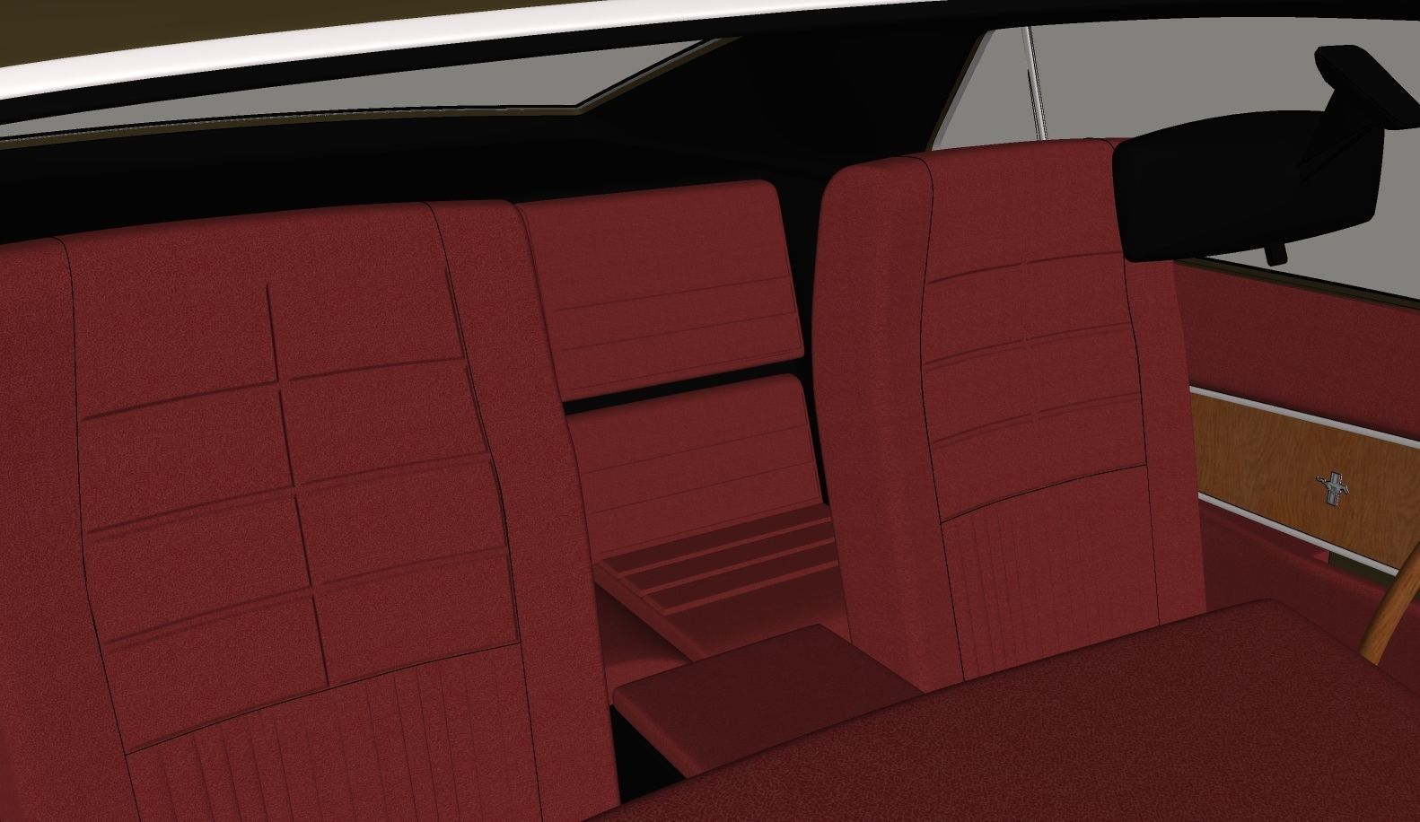 Mustang 1970 High Poly and Low Poly 3D model_31