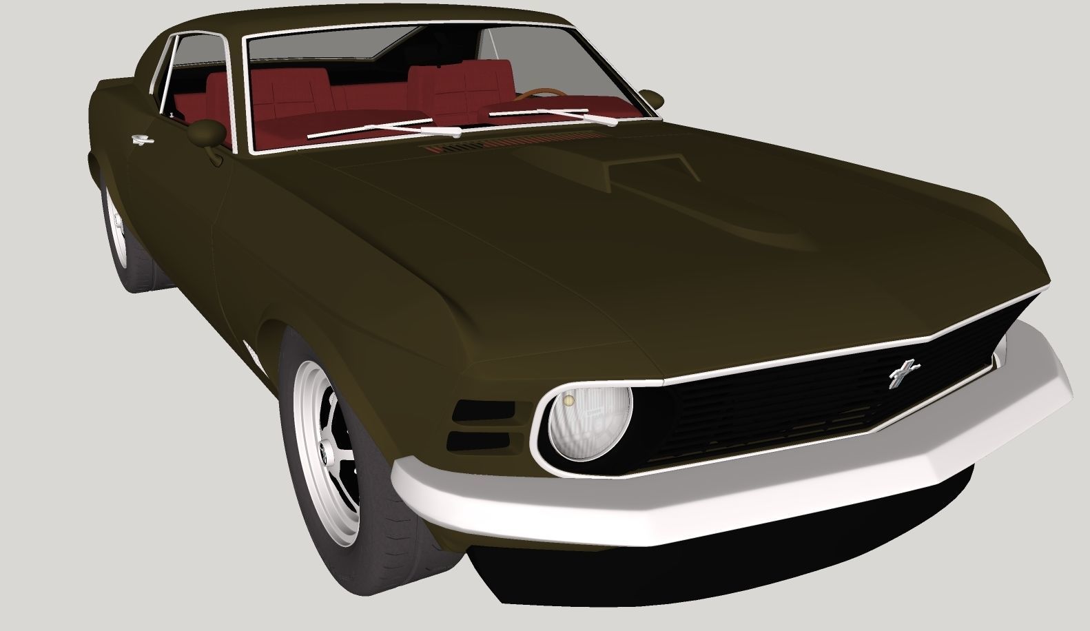 Mustang 1970 High Poly and Low Poly 3D model_19