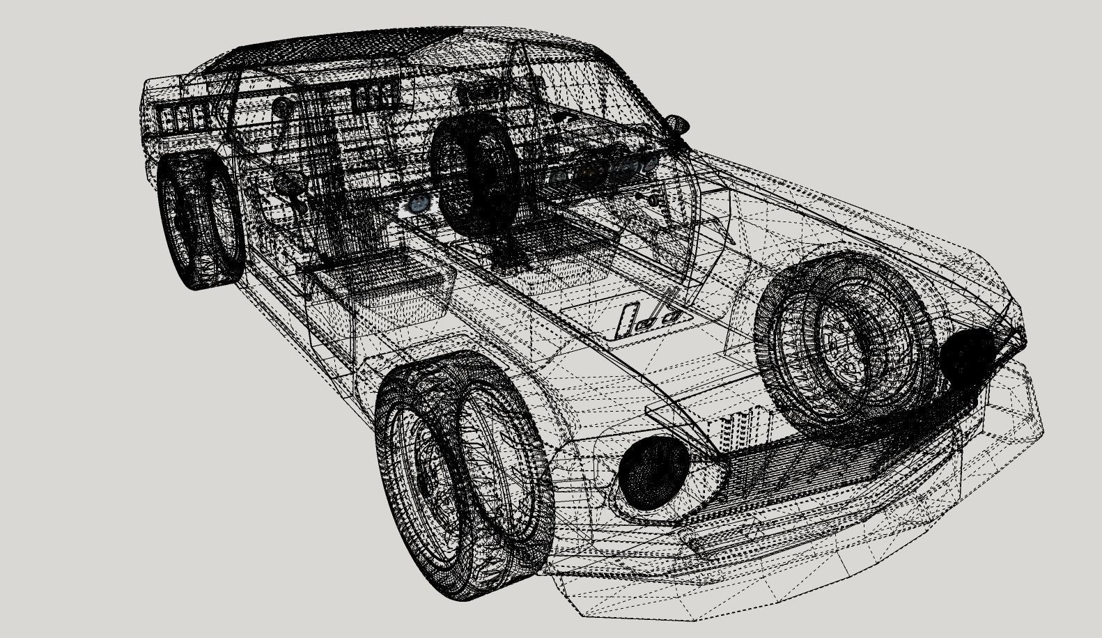 Mustang 1970 High Poly and Low Poly 3D model_42