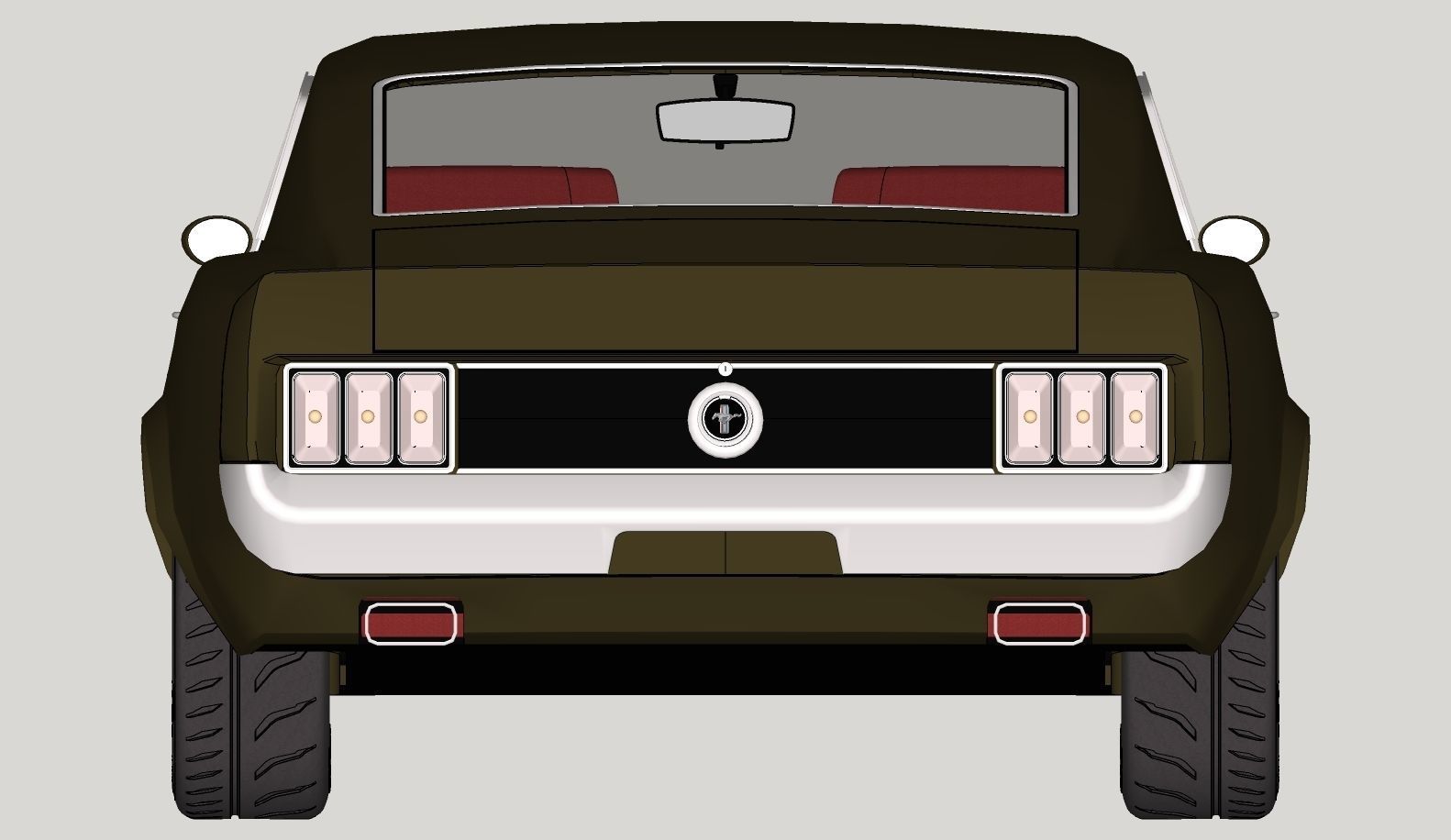 Mustang 1970 High Poly and Low Poly 3D model_45