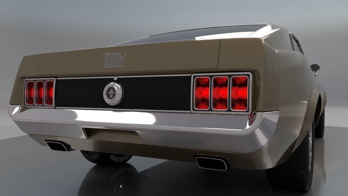 Mustang 1970 High Poly and Low Poly 3D model_7