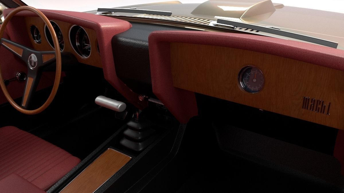 Mustang 1970 High Poly and Low Poly 3D model_15