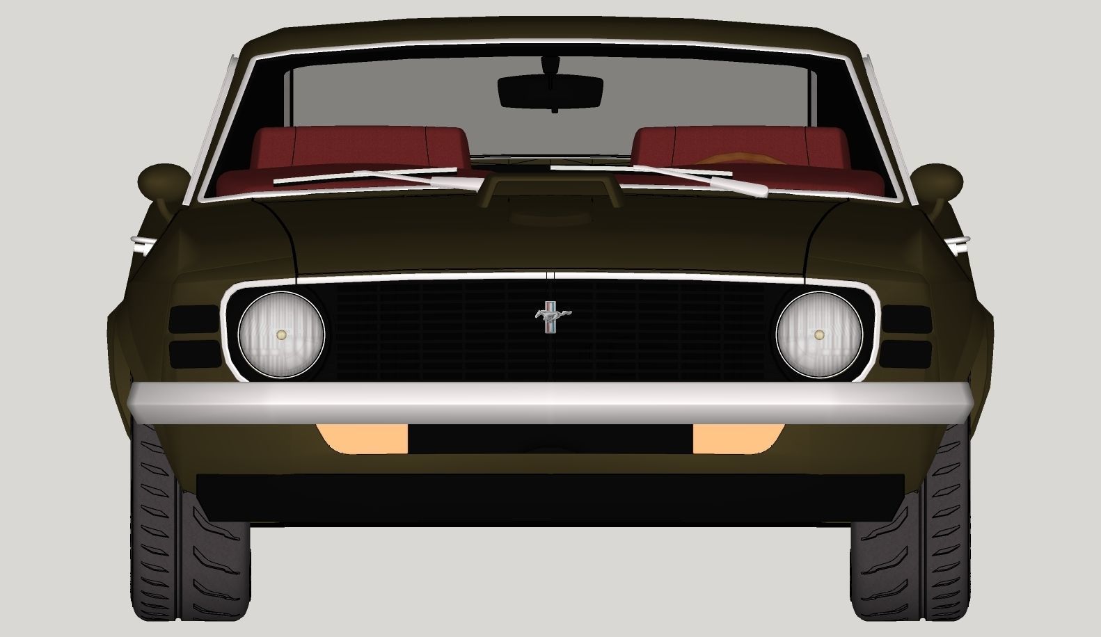 Mustang 1970 High Poly and Low Poly 3D model_44