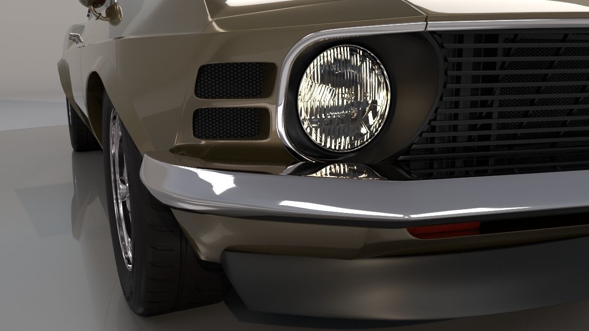 Mustang 1970 High Poly and Low Poly 3D model_9