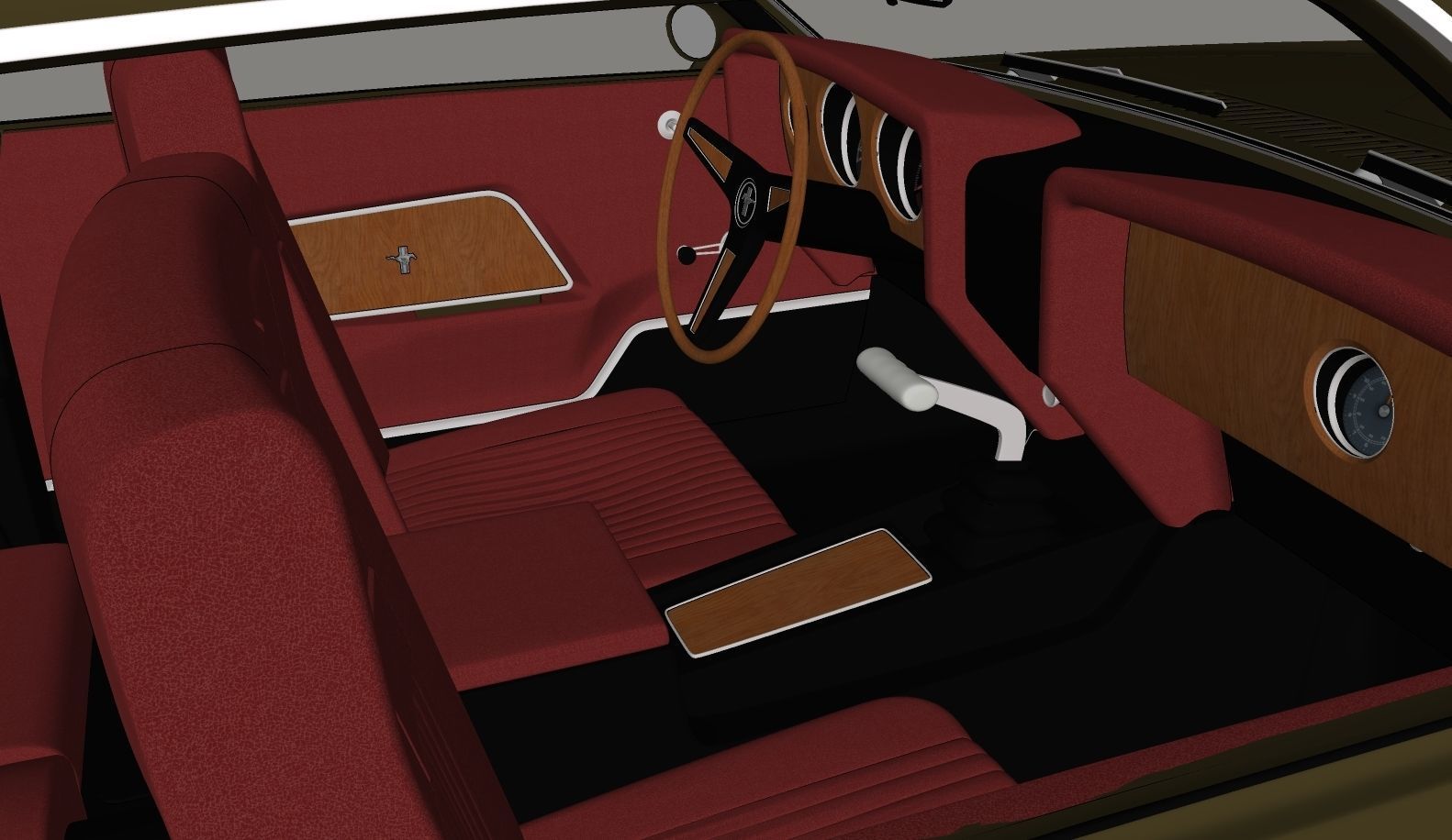 Mustang 1970 High Poly and Low Poly 3D model_30