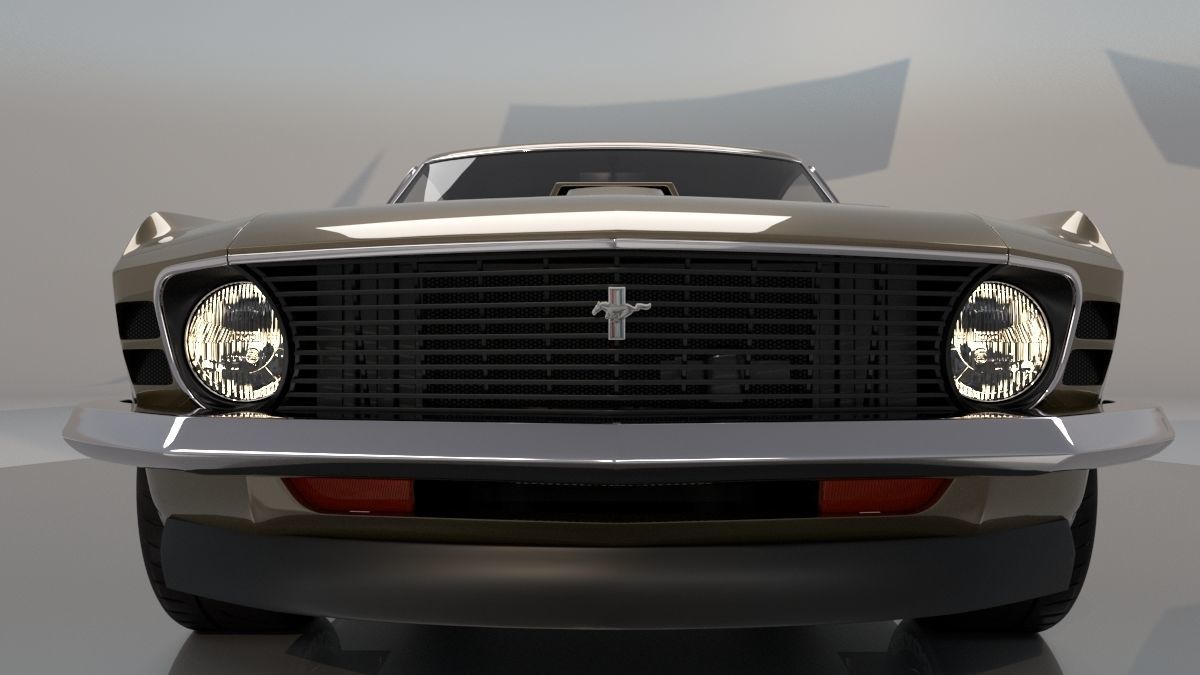 Mustang 1970 High Poly and Low Poly 3D model_4