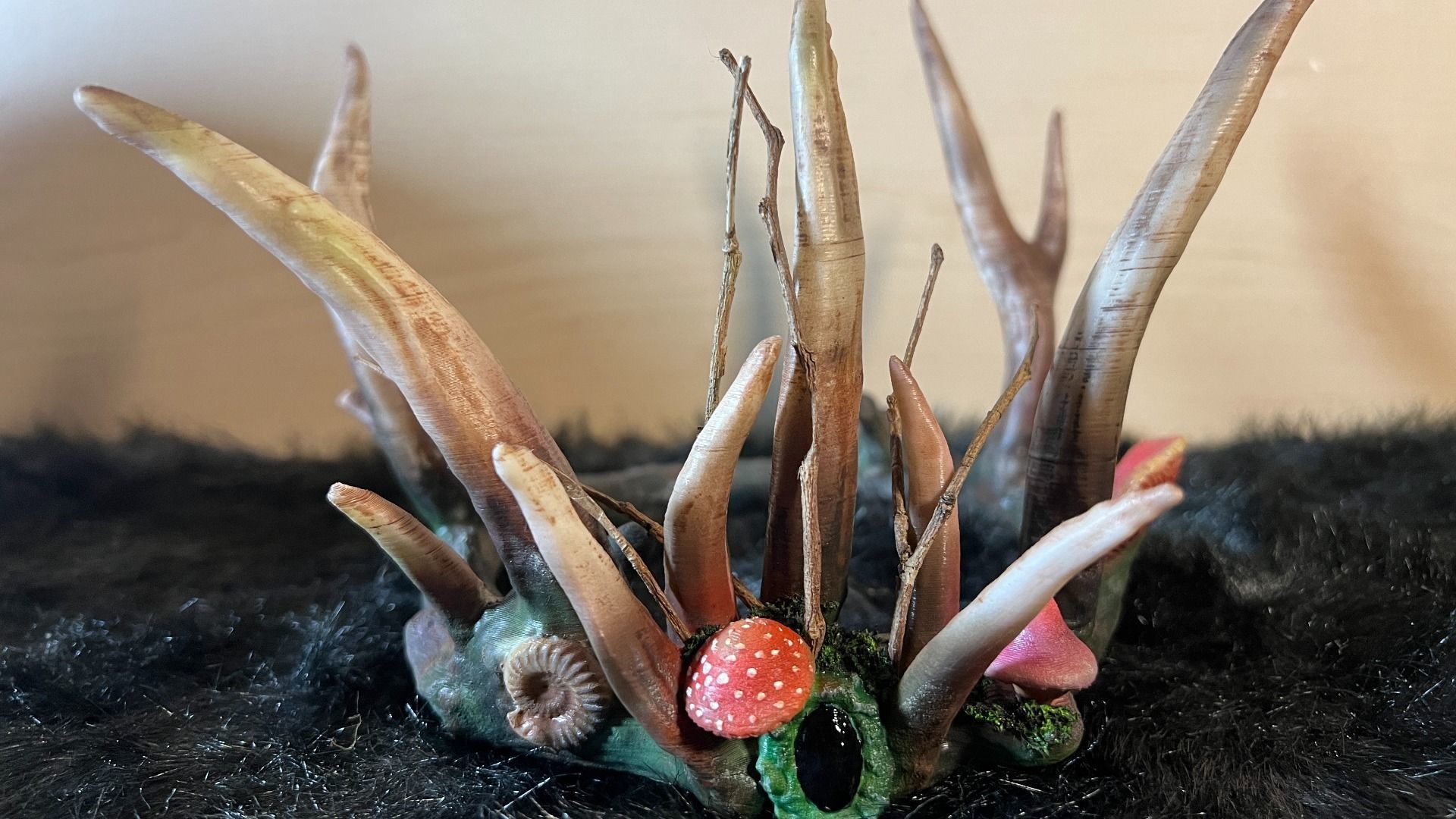 Enchanting Nature Crown with Mushrooms 3D print model_12