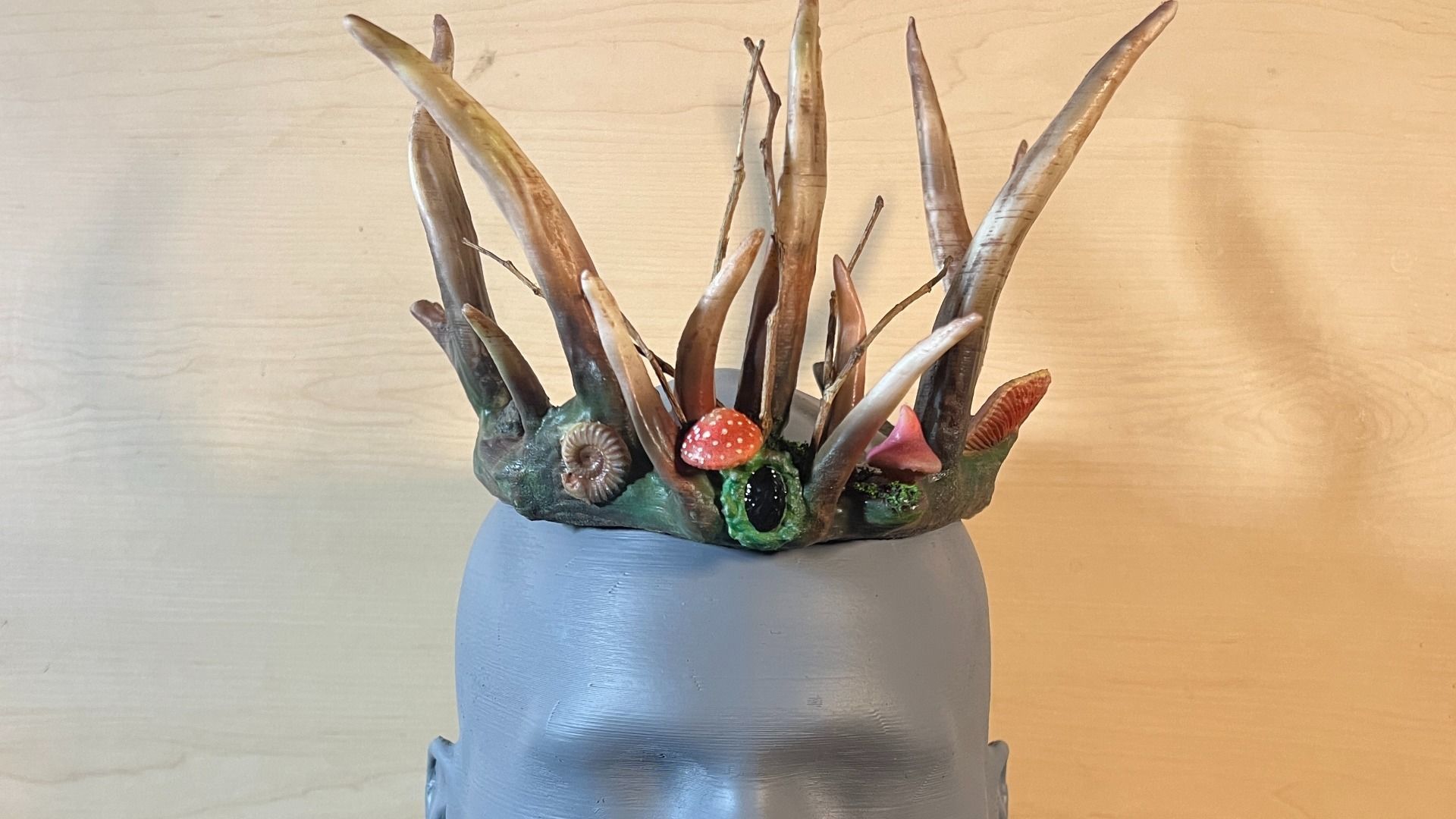 Enchanting Nature Crown with Mushrooms 3D print model_8