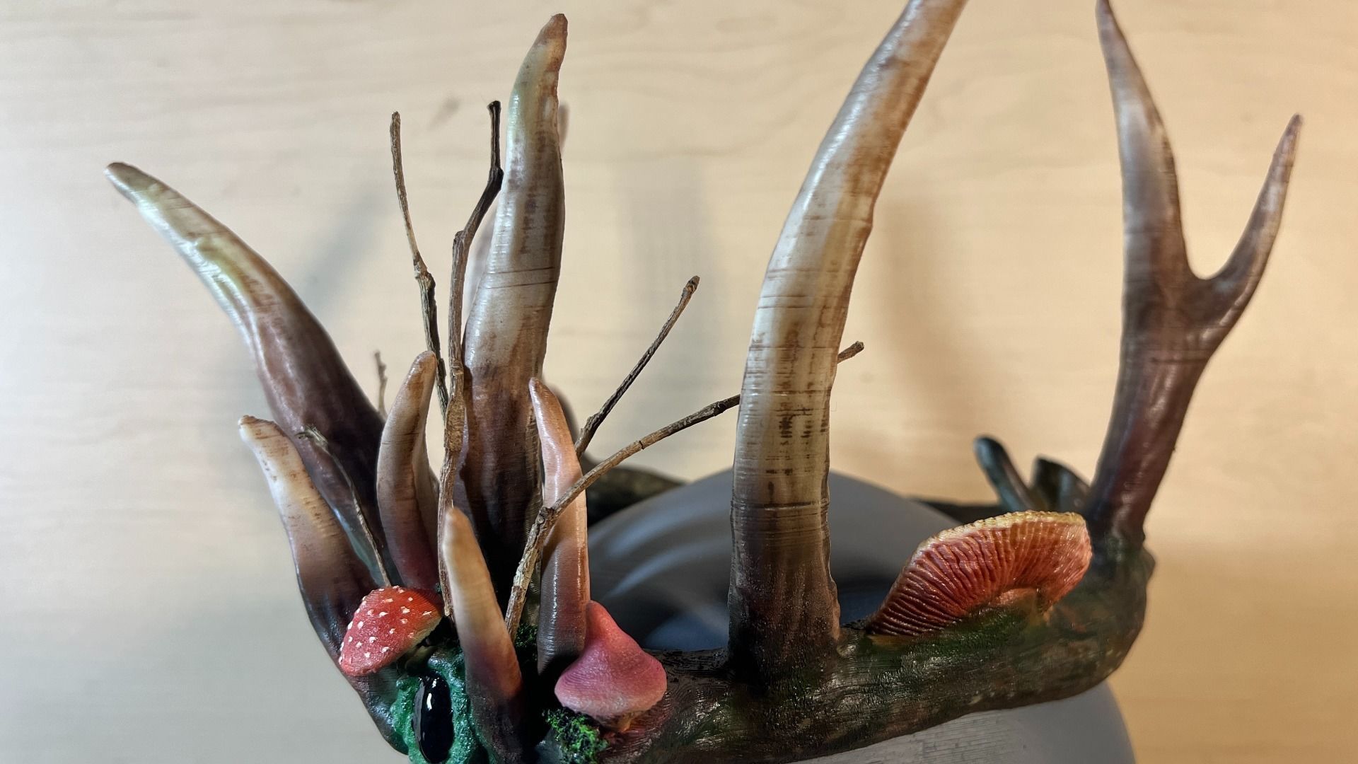 Enchanting Nature Crown with Mushrooms 3D print model_9