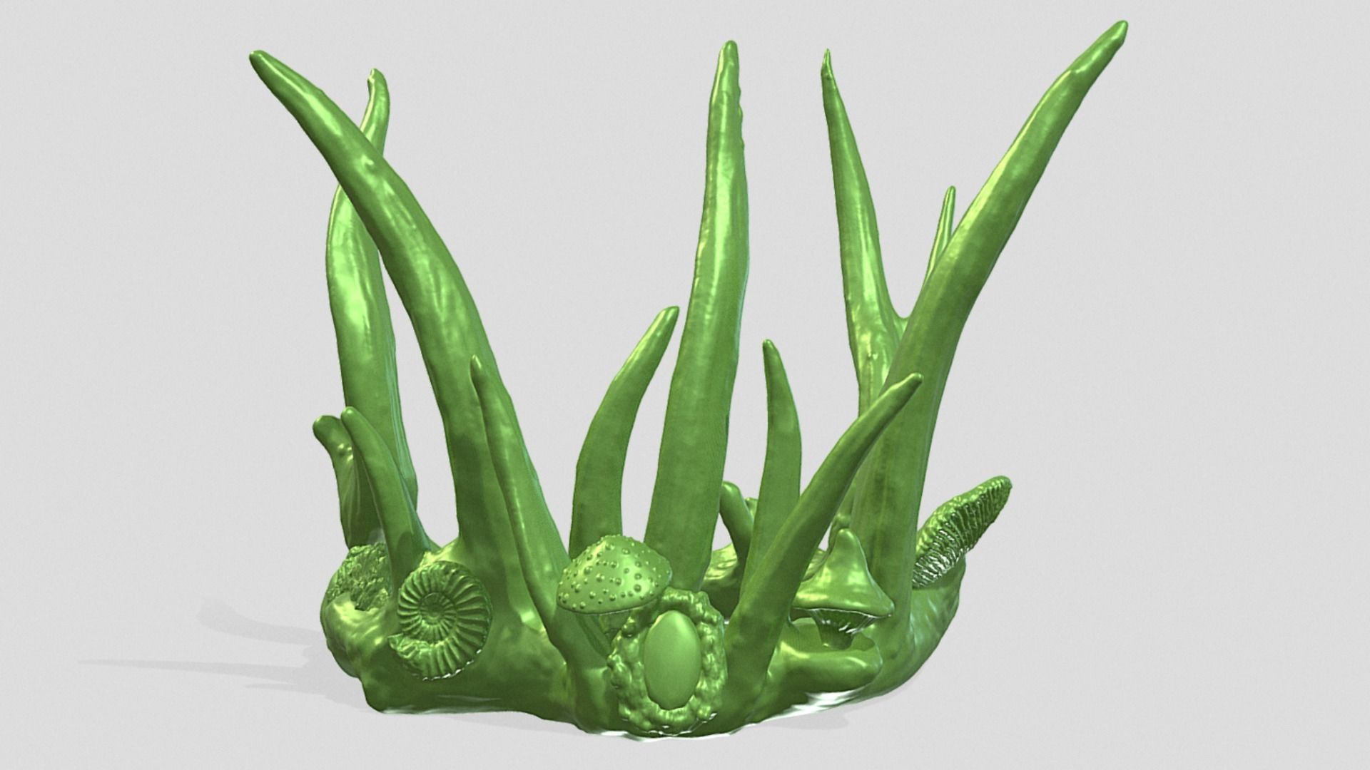 Enchanting Nature Crown with Mushrooms 3D print model_1
