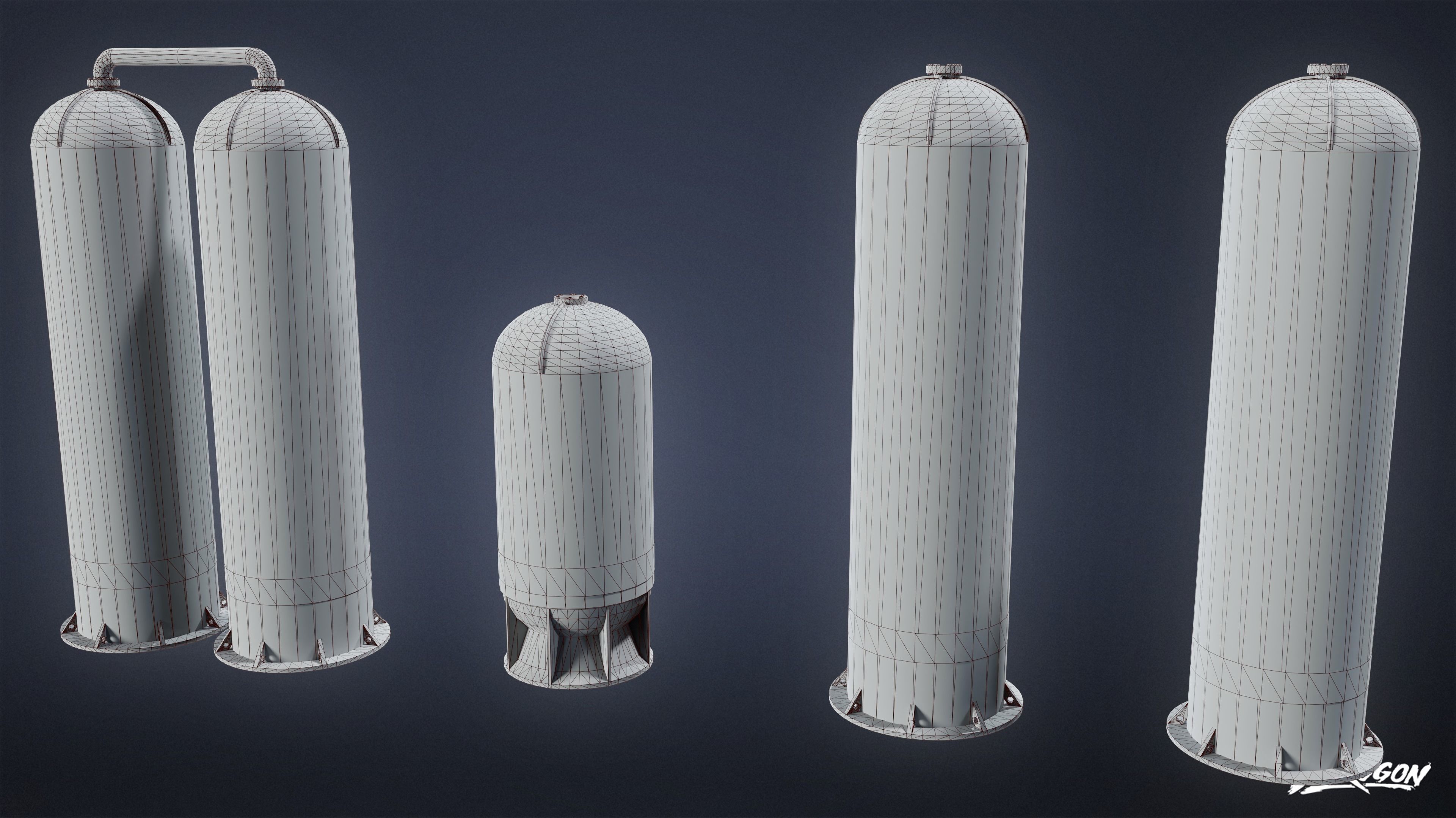 INDUSTRY - Machinery 02 - LOW POLY Low-poly 3D model_1