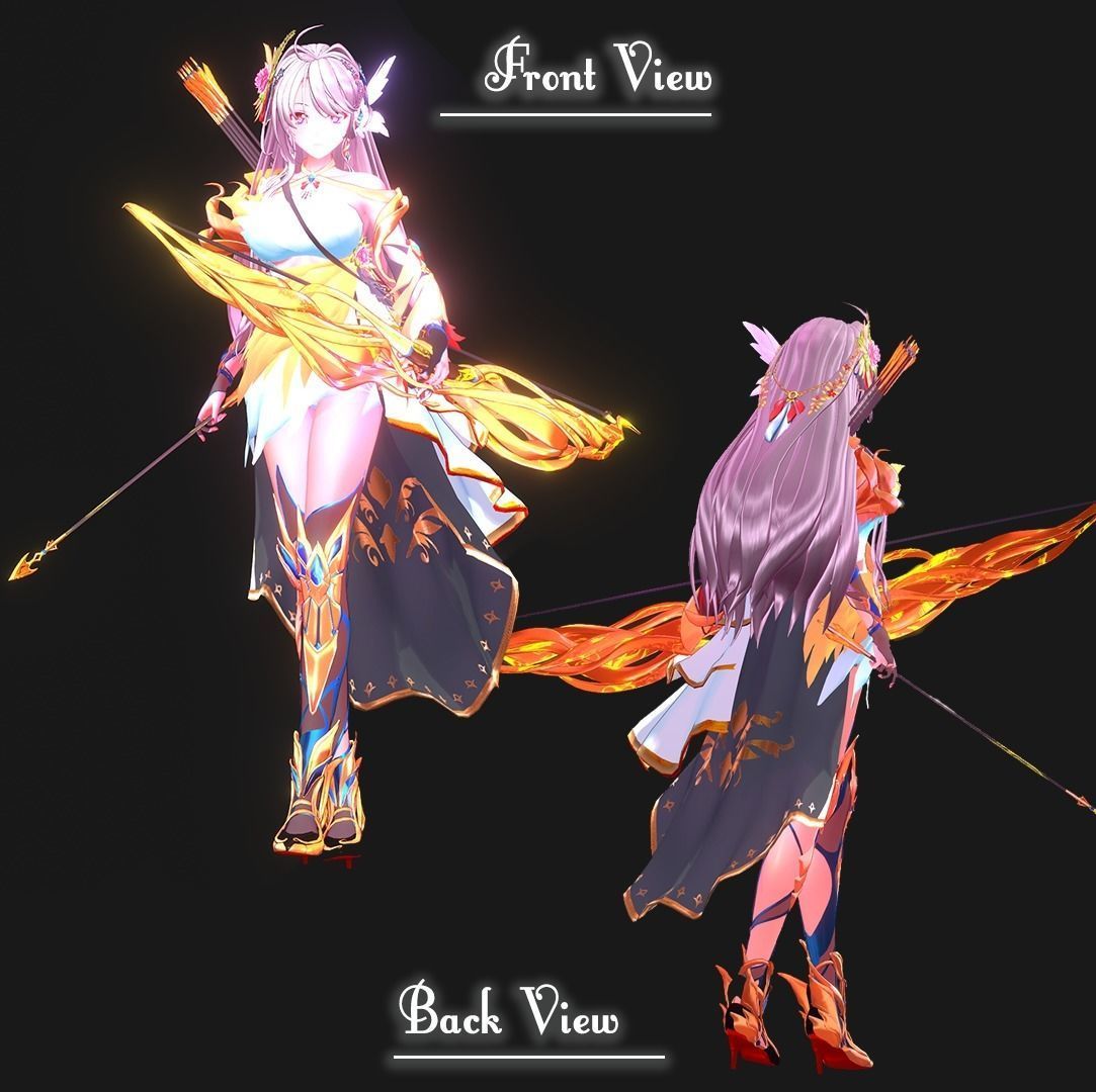 Archer Girl Claire  VRChat original character 3D model_9