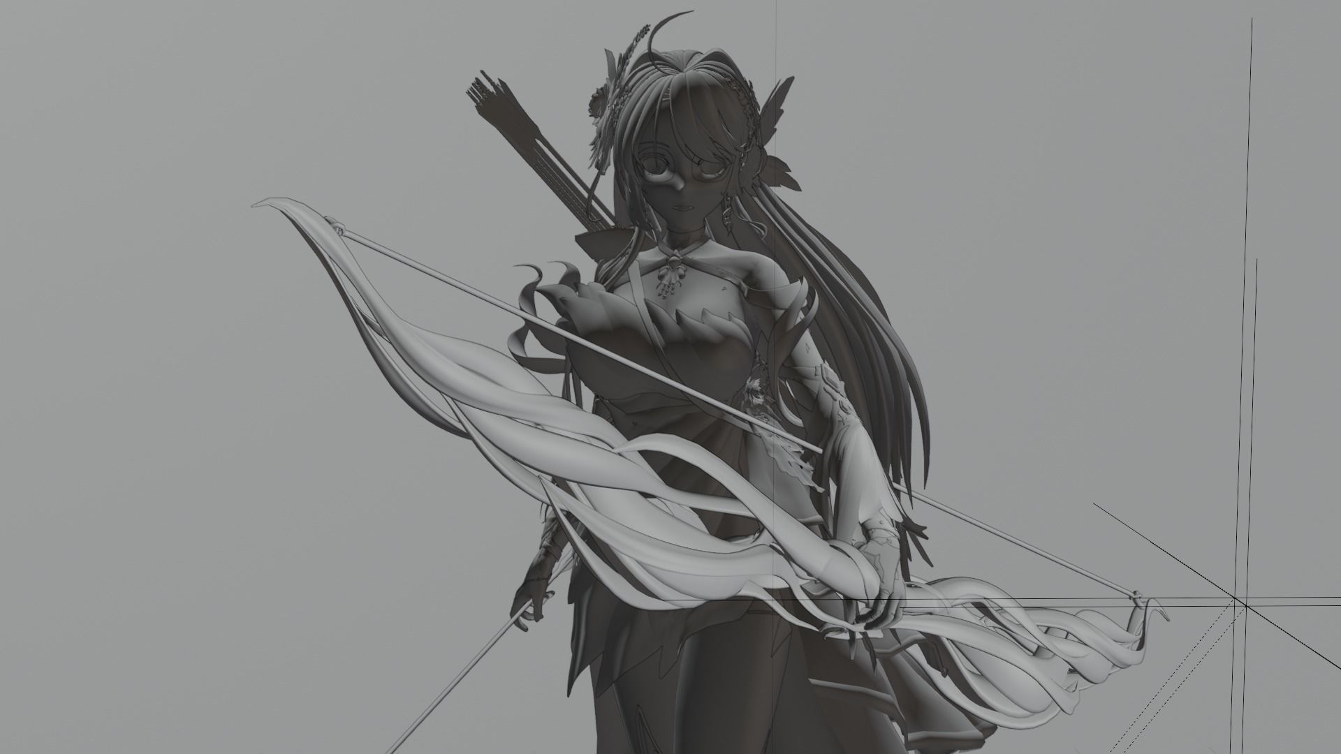 Archer Girl Claire  VRChat original character 3D model_11