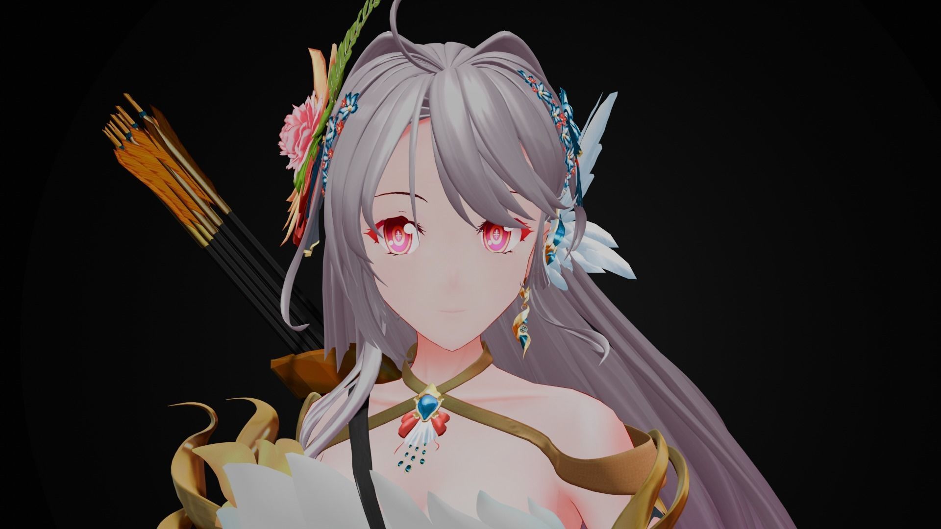 Archer Girl Claire  VRChat original character 3D model_2