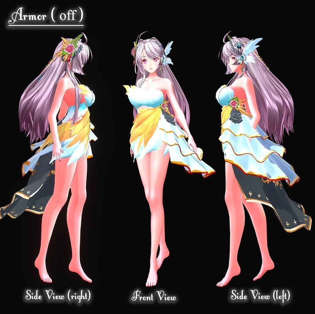 Archer Girl Claire  VRChat original character 3D model_10