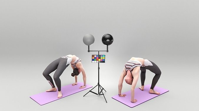 Young woman doing exercise 457 Low-poly 3D model