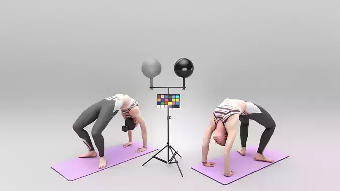 Young woman doing exercise 457