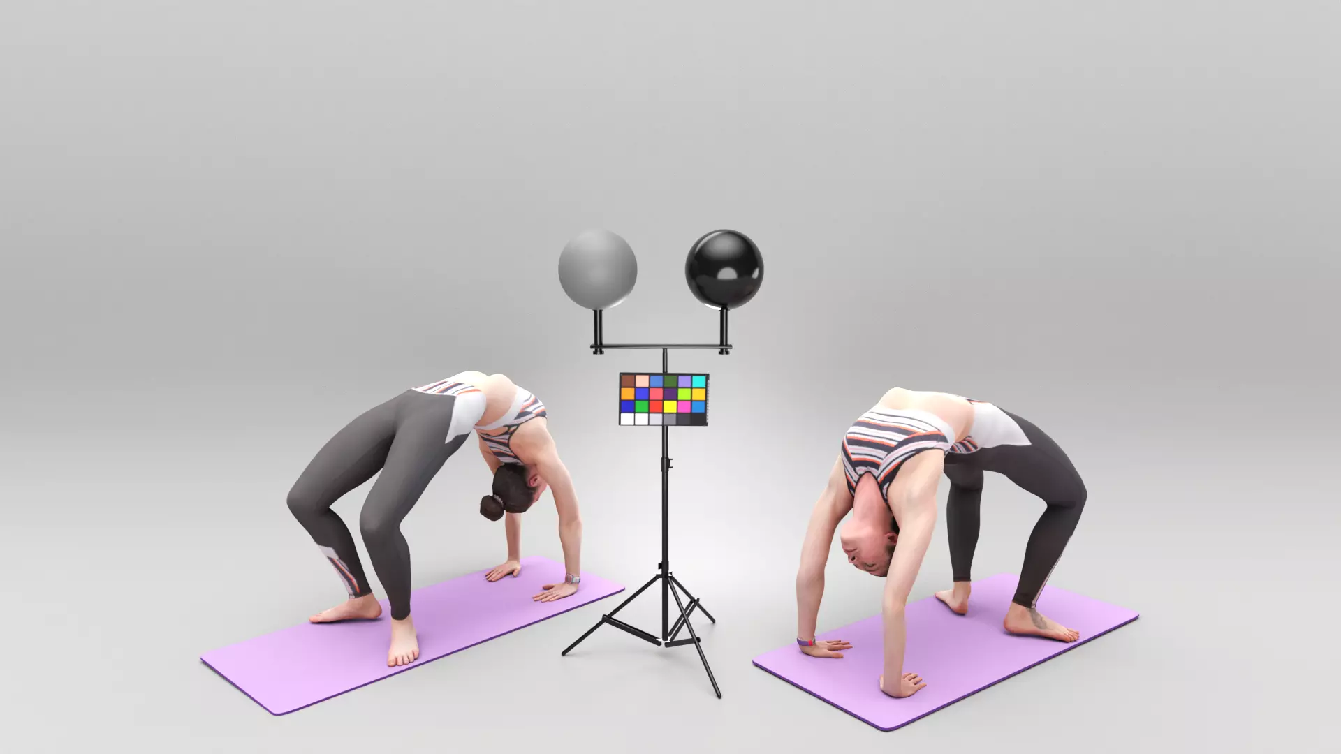 Young woman doing exercise 457 Low-poly 3D model