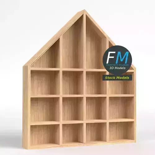 Wall mounted wooden showcase 1