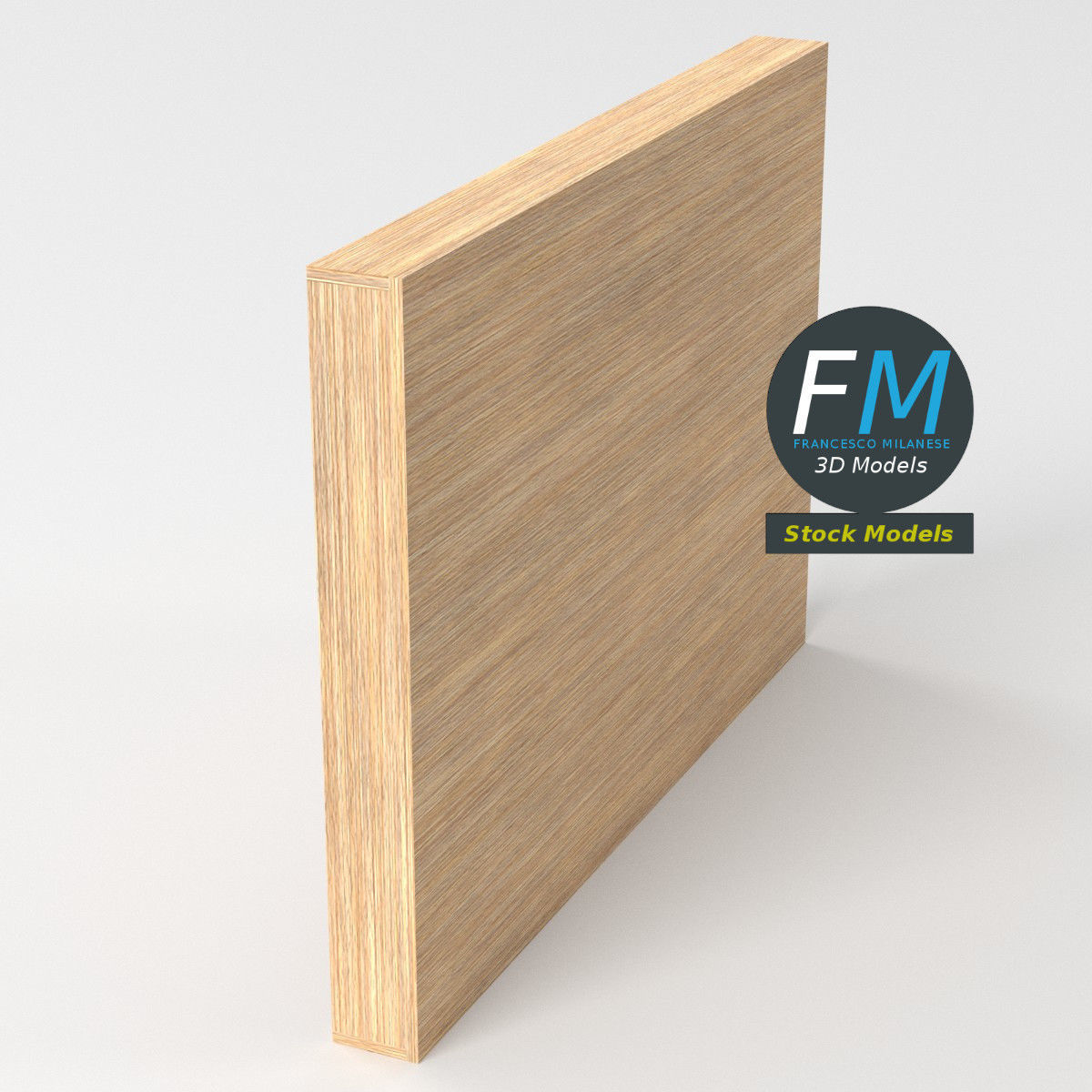 Wall mounted wooden showcase 2 3D model_5