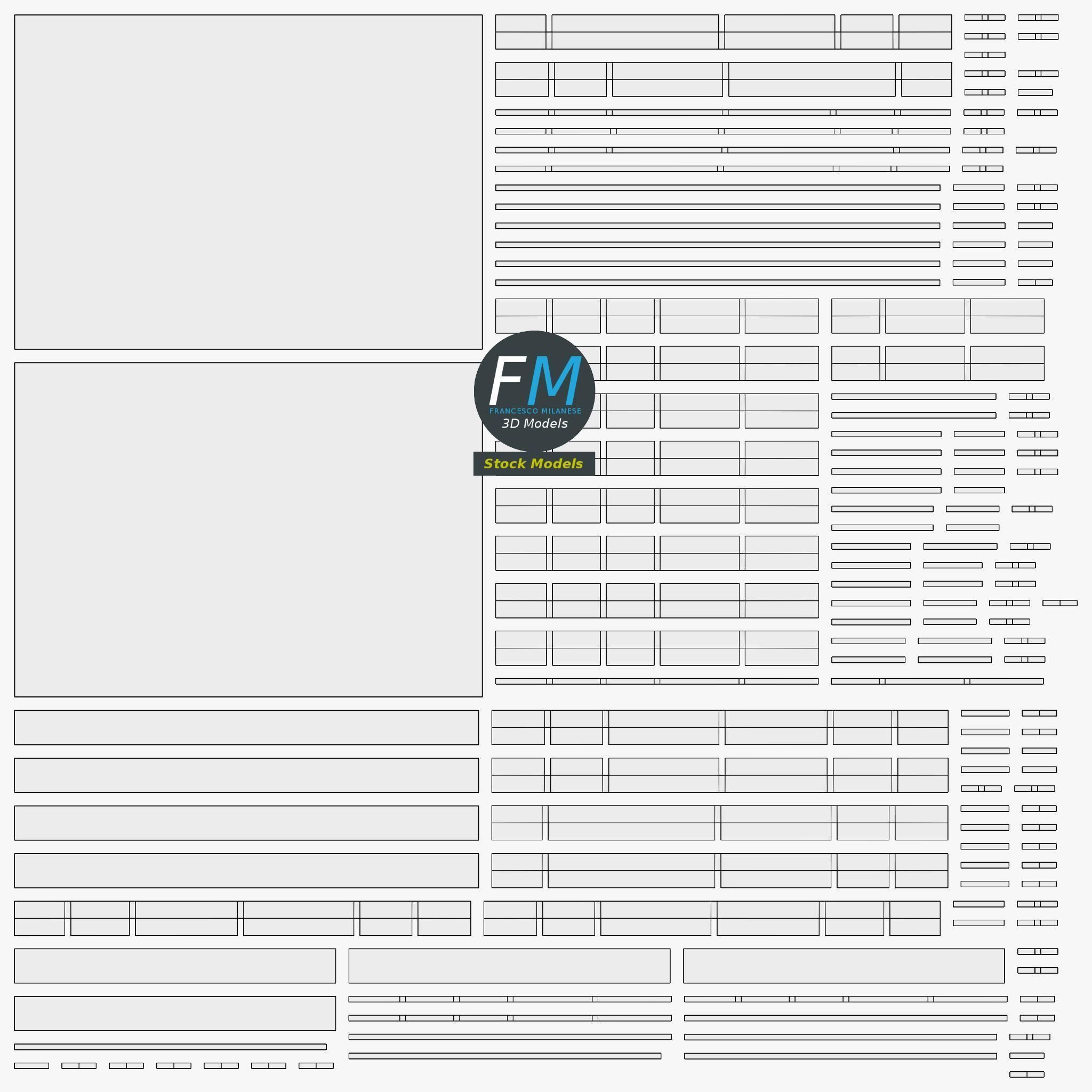 Wall mounted wooden showcase 2 3D model_11