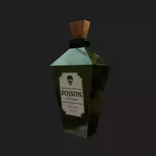 Green Poison Bottle - Low Poly 3D model