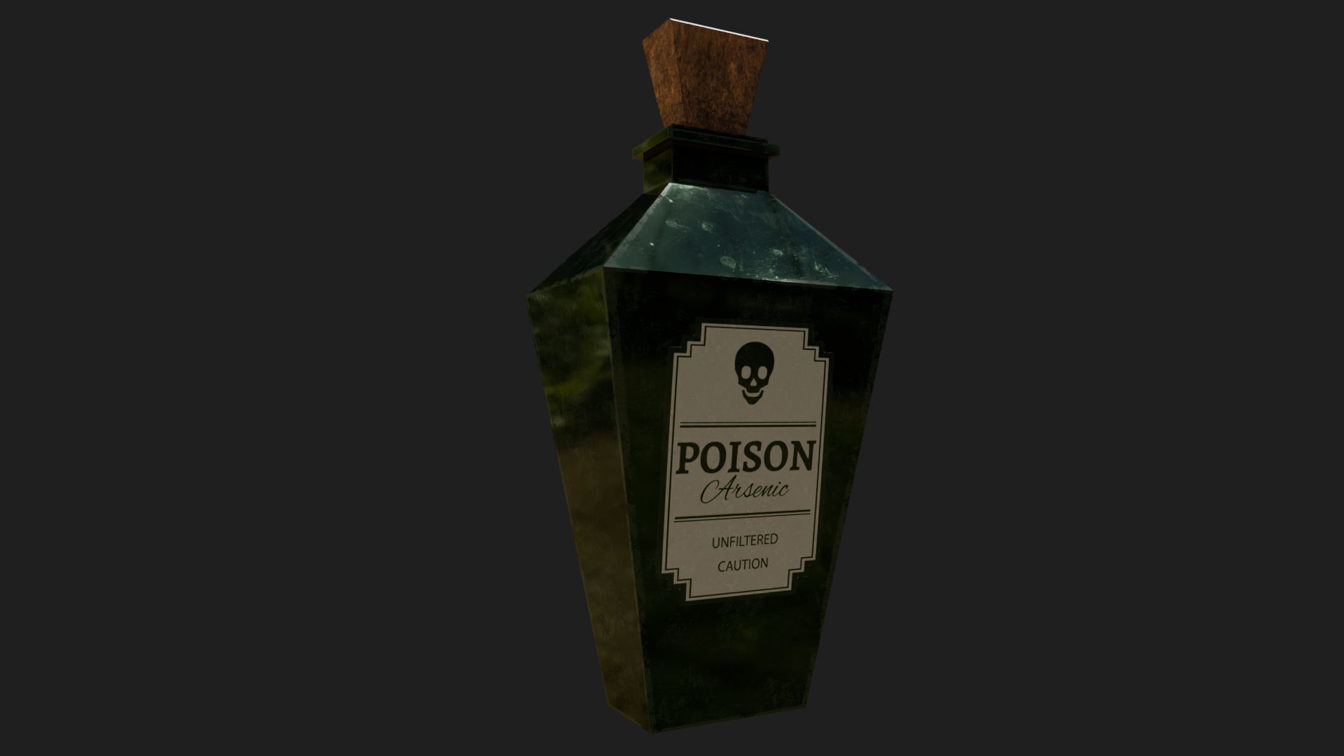 Green Poison Bottle - Low Poly 3D model Low-poly 3D model_2