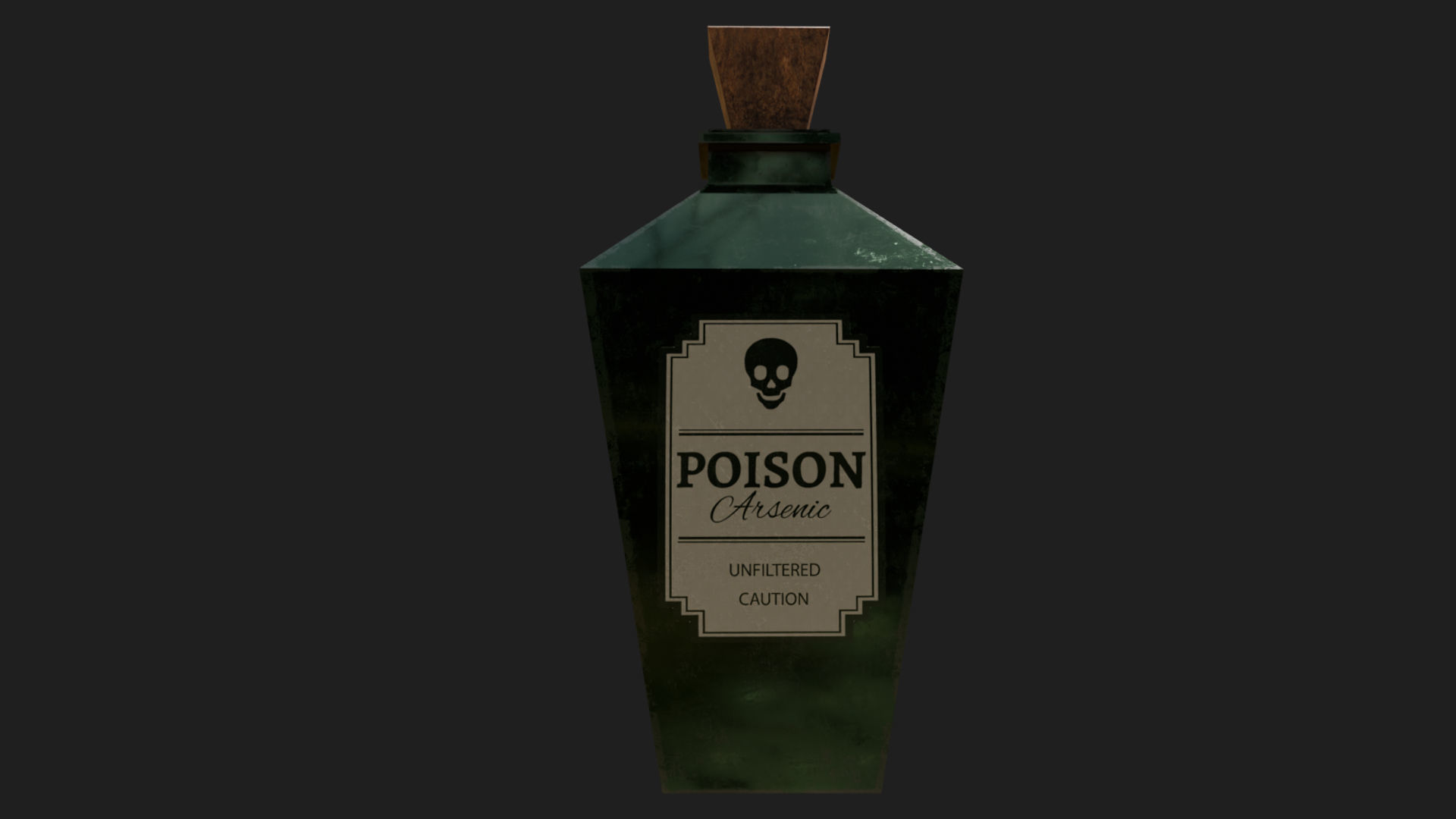 Green Poison Bottle - Low Poly 3D model Low-poly 3D model_3