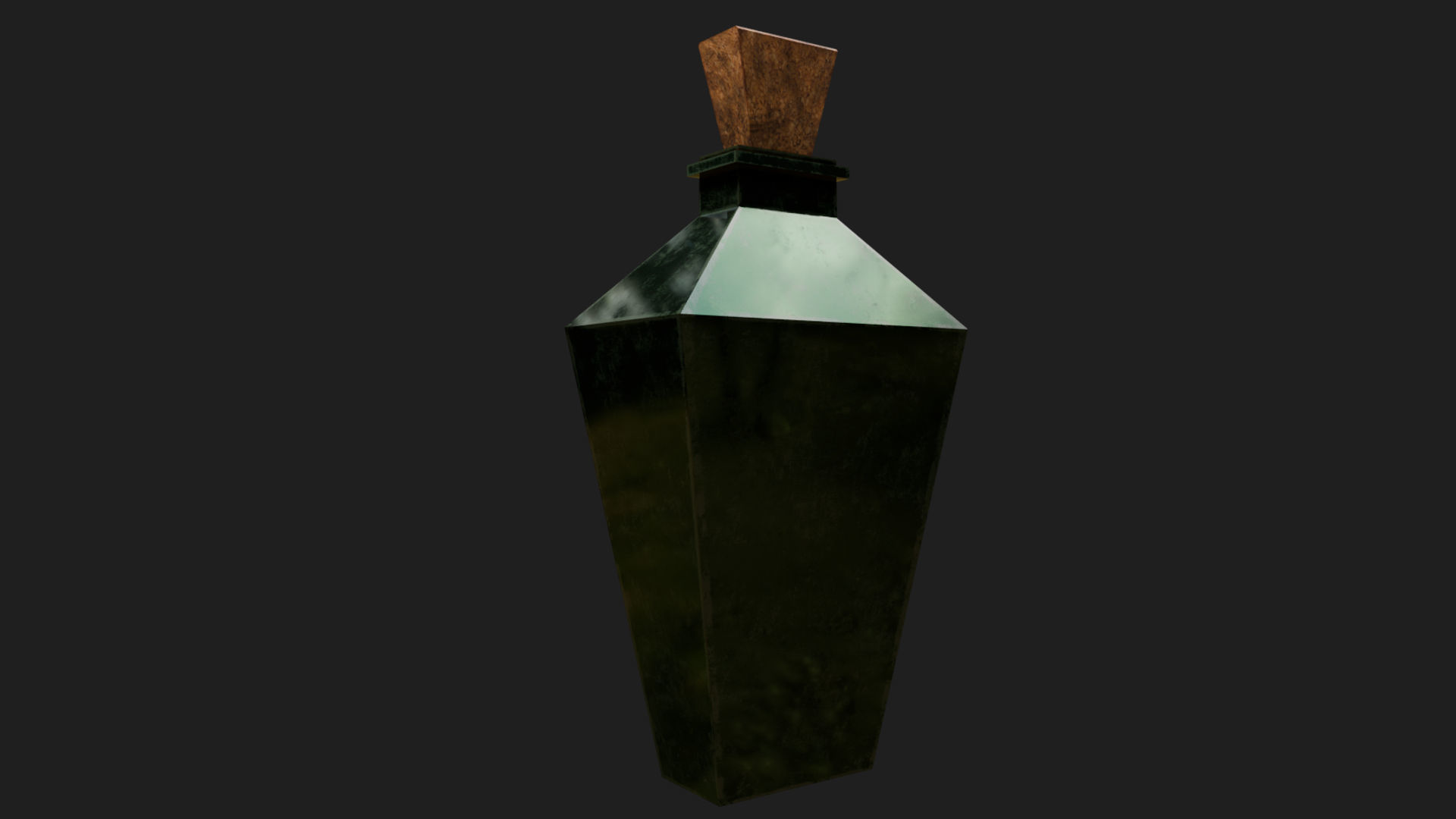 Green Poison Bottle - Low Poly 3D model Low-poly 3D model_4