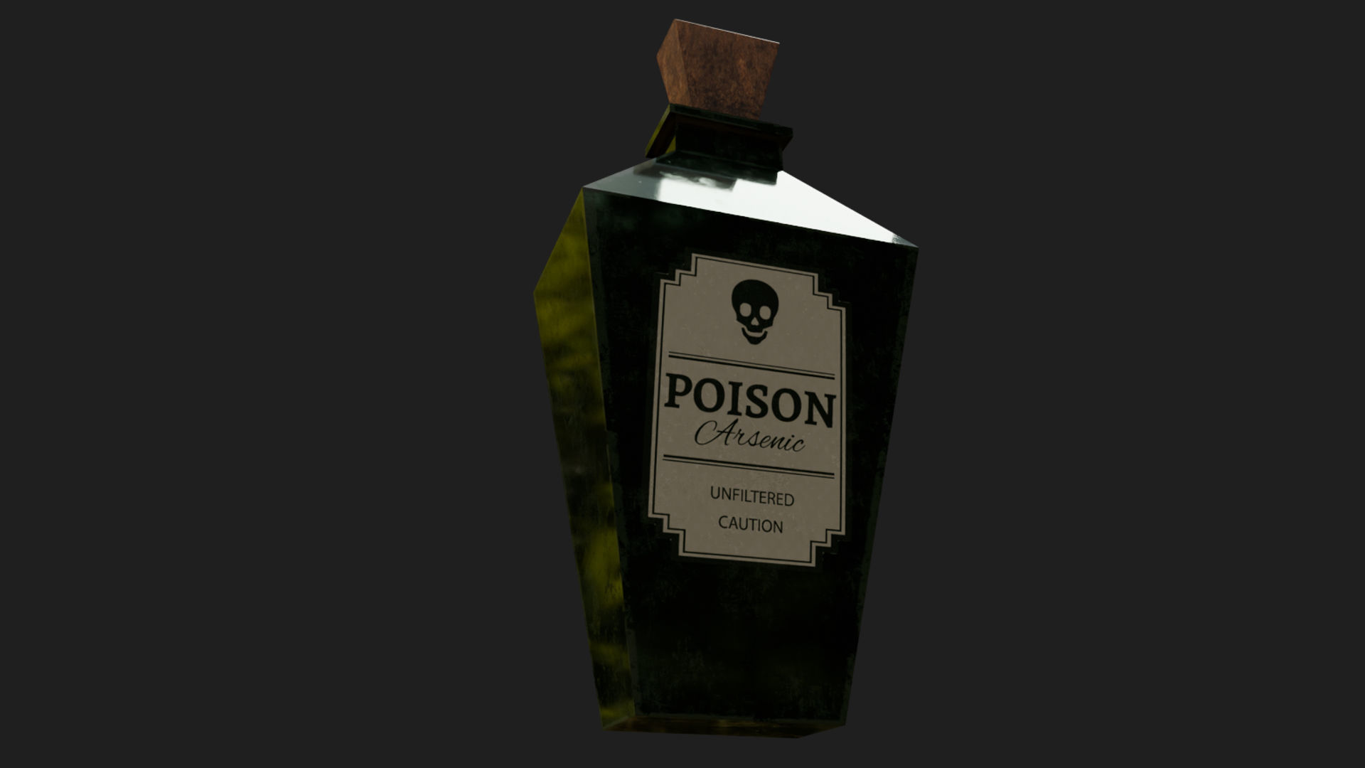Green Poison Bottle - Low Poly 3D model Low-poly 3D model_1
