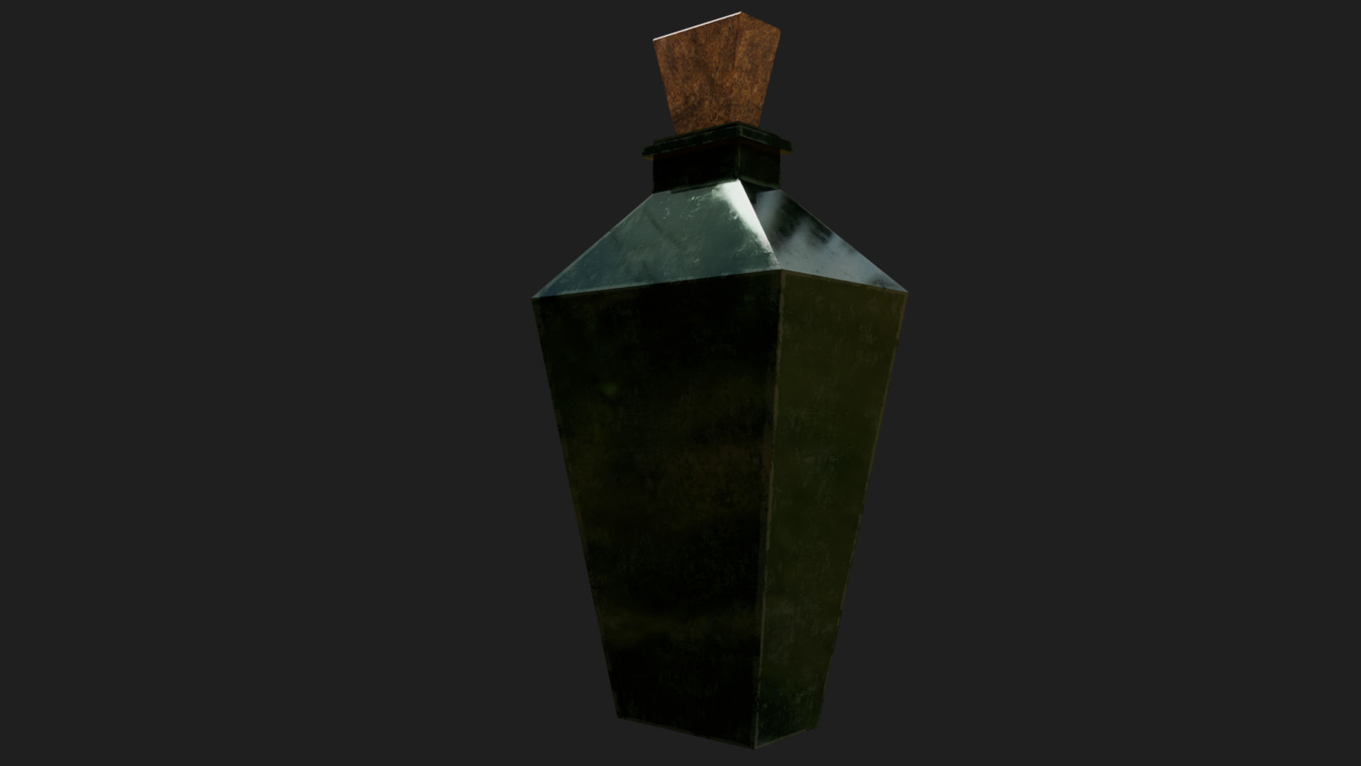 Green Poison Bottle - Low Poly 3D model Low-poly 3D model_7
