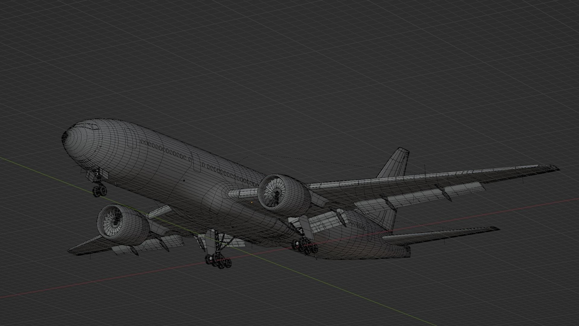 ANIMATED Boeing 777-200ER - United Airlines Livery 3D model_13