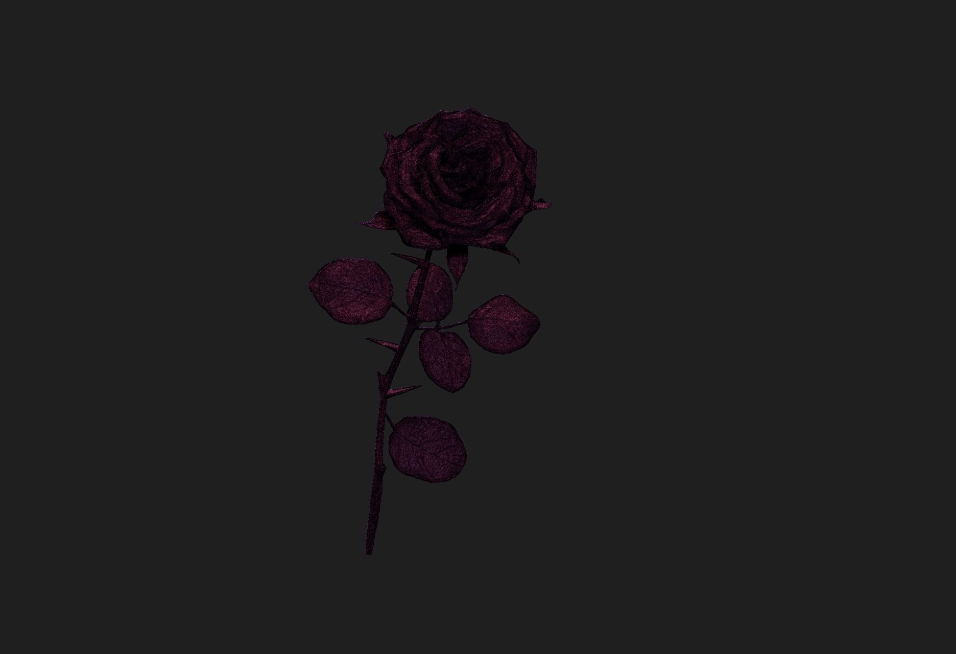 rose brooch 3D print model_5