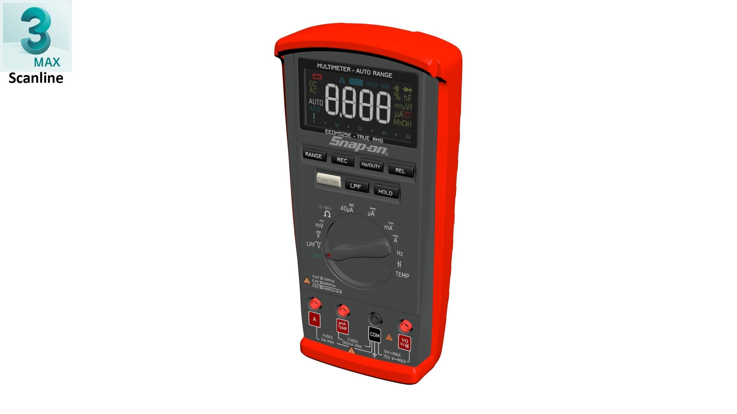 SO Auto Range Digital Multimeter Low-poly 3D model_24