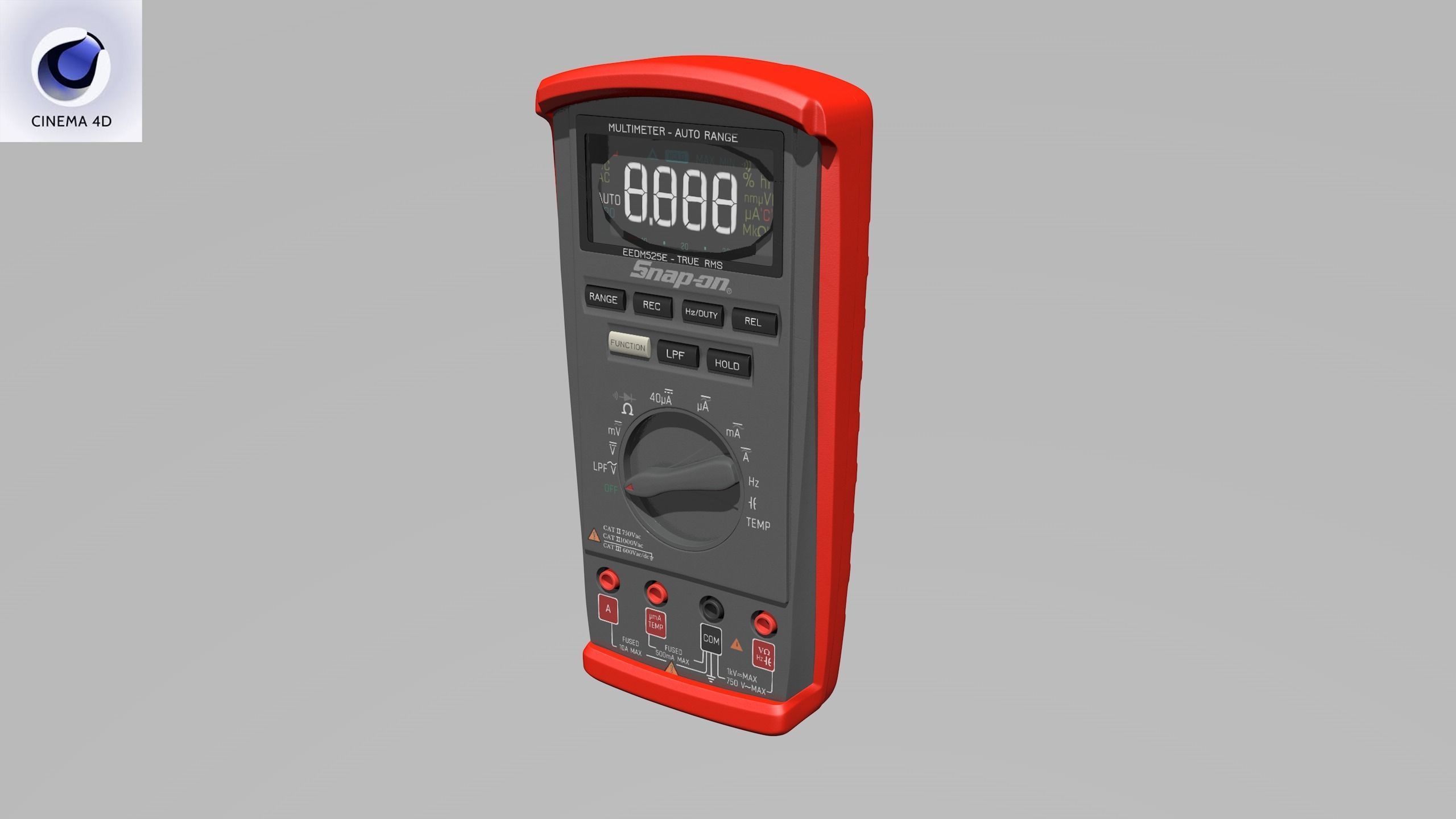 SO Auto Range Digital Multimeter Low-poly 3D model_28