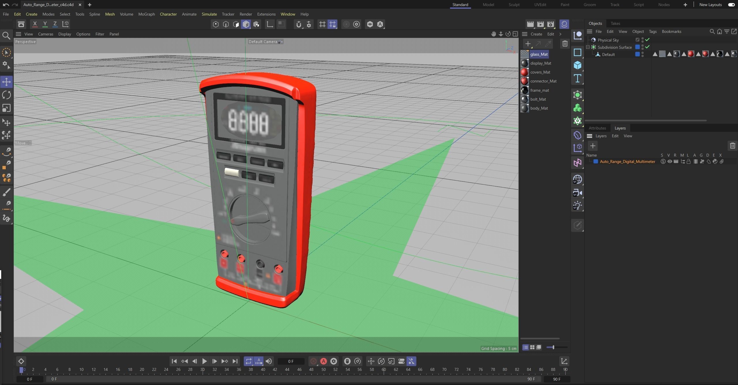 SO Auto Range Digital Multimeter Low-poly 3D model_29