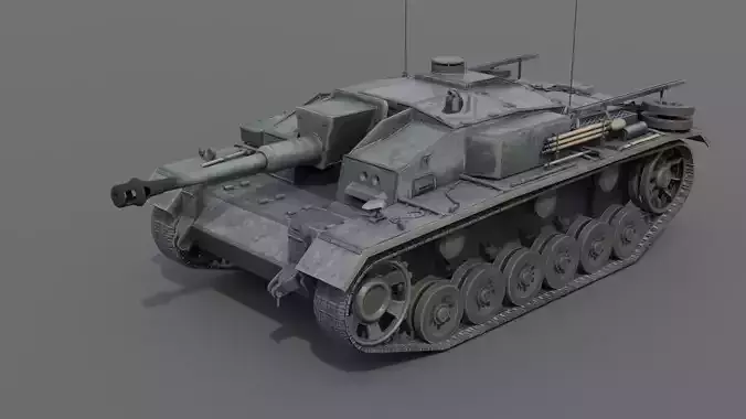 StuG III Ausf F Assault Gun Low-poly 3D model