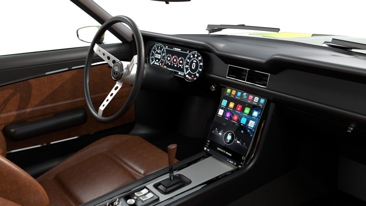 Mustang 1968 Custom Low Poly 3D model_5