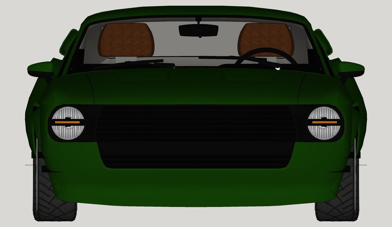 Mustang 1968 Custom Low Poly 3D model_13