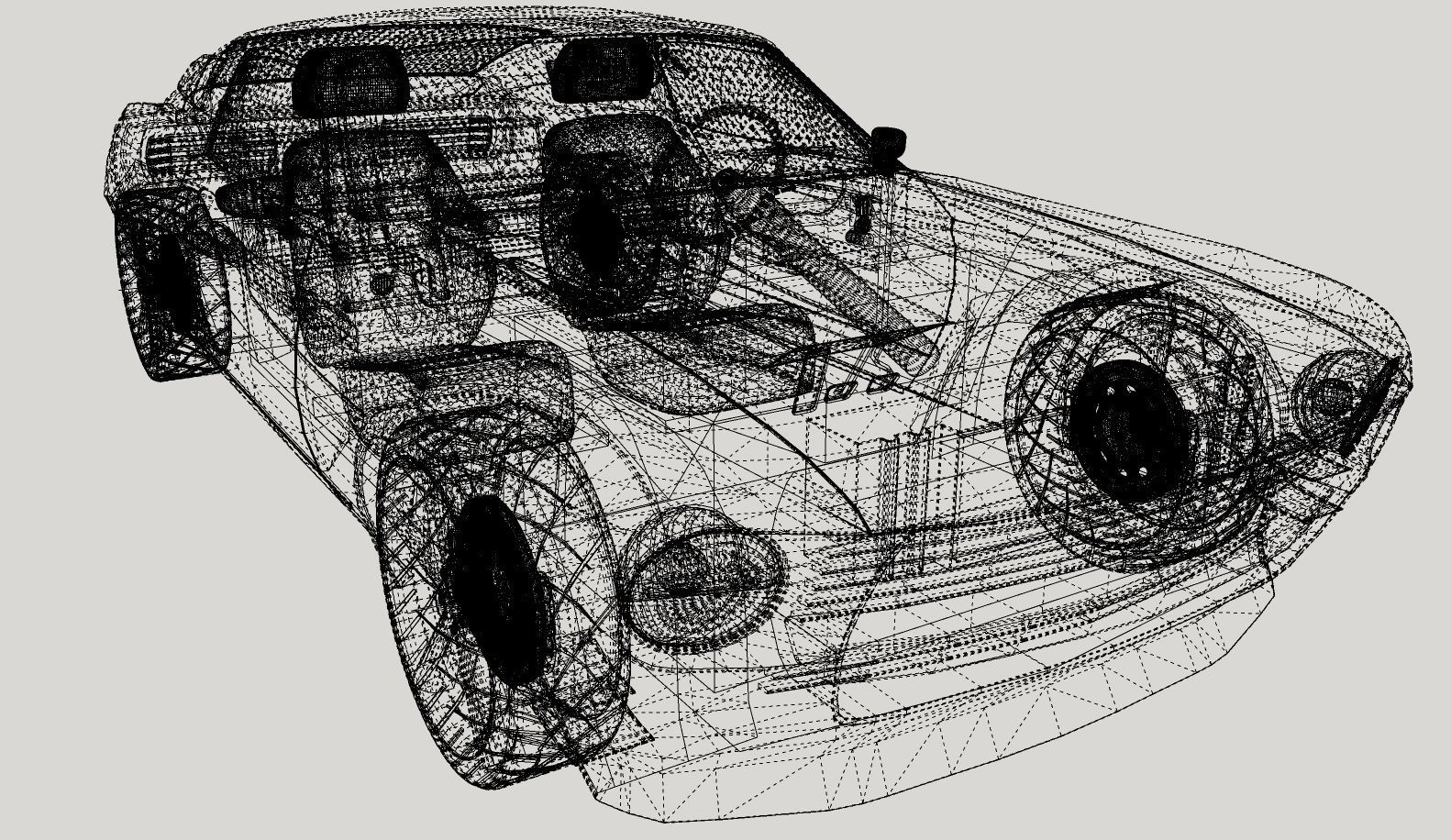 Mustang 1968 Custom Low Poly 3D model_11