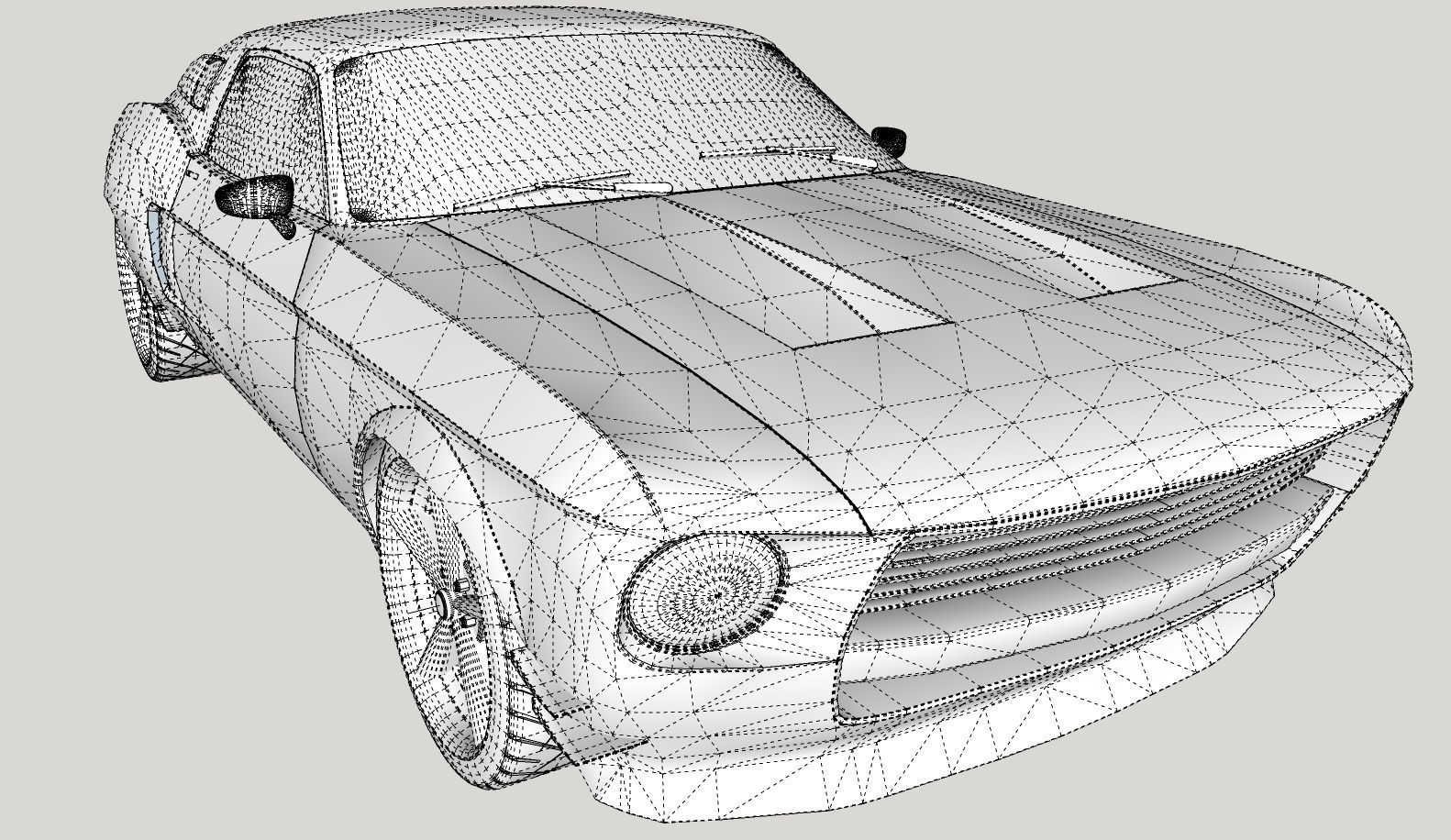 Mustang 1968 Custom High Poly and Low Poly 3D model_36
