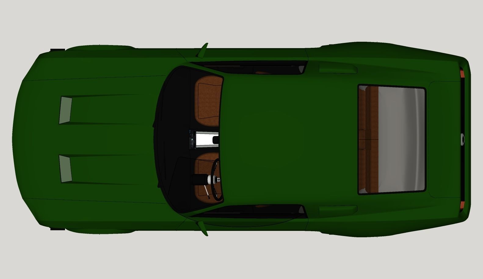 Mustang 1968 Custom High Poly and Low Poly 3D model_25